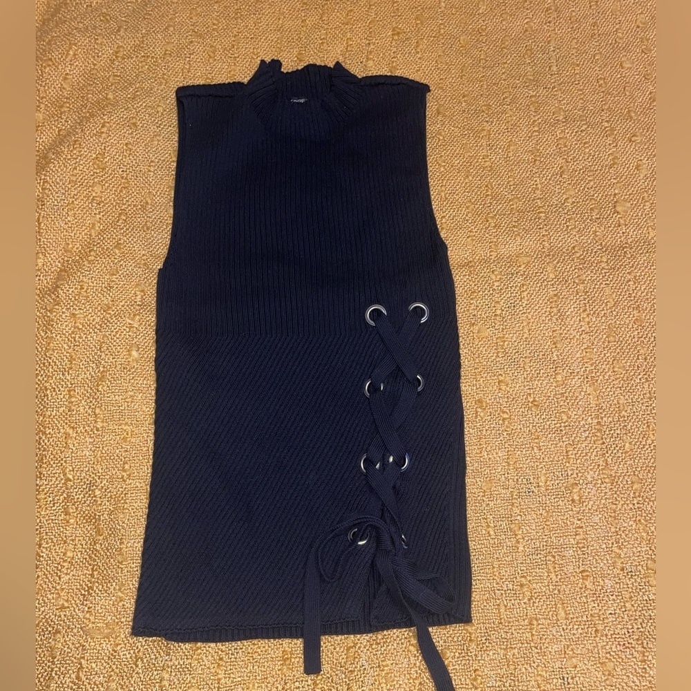 Express Ribbed Mock Neck Top